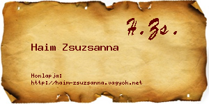 Haim Zsuzsanna névjegykártya